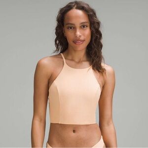 NWT Lululemon Ribbed High-Neck Longline Swim Top C/D Cup
Peach Fuzz